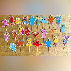 Sesame Street Birthday Party Cupcake Toppers - Single Sided - Set of 24